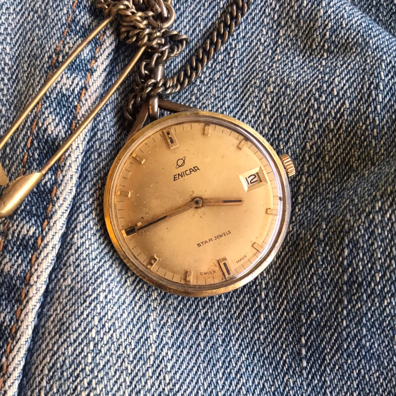 jam saku Pocket Watch Enicar Swiss manual Winding vintage jadul kuno antik claskc