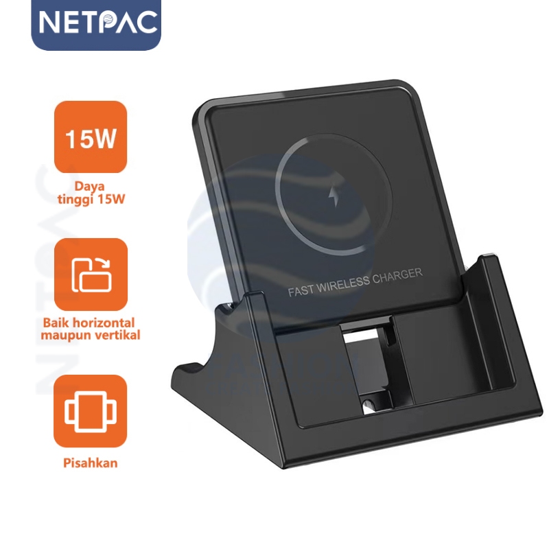 NETPAC Charger Wireless Fast Charging 15W Qi Fast Charger Deskstop Stand Dock For Samsung Xiaomi Hua