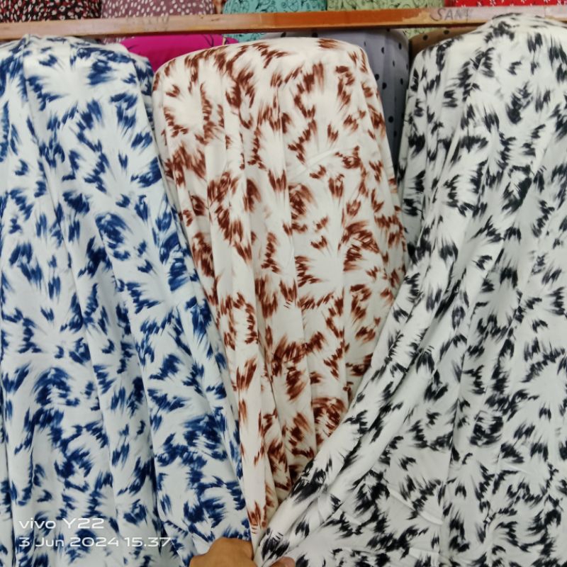 bahan kain katun rayon abstrak adem lembut