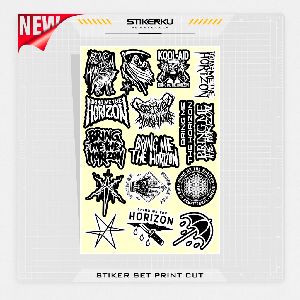 

STICKER PACK VINYL / MOTIF BMTH / STIKER / MUSIK / ROCK / METALCORE / LAPTOP / HELM / BRAND / INTIP