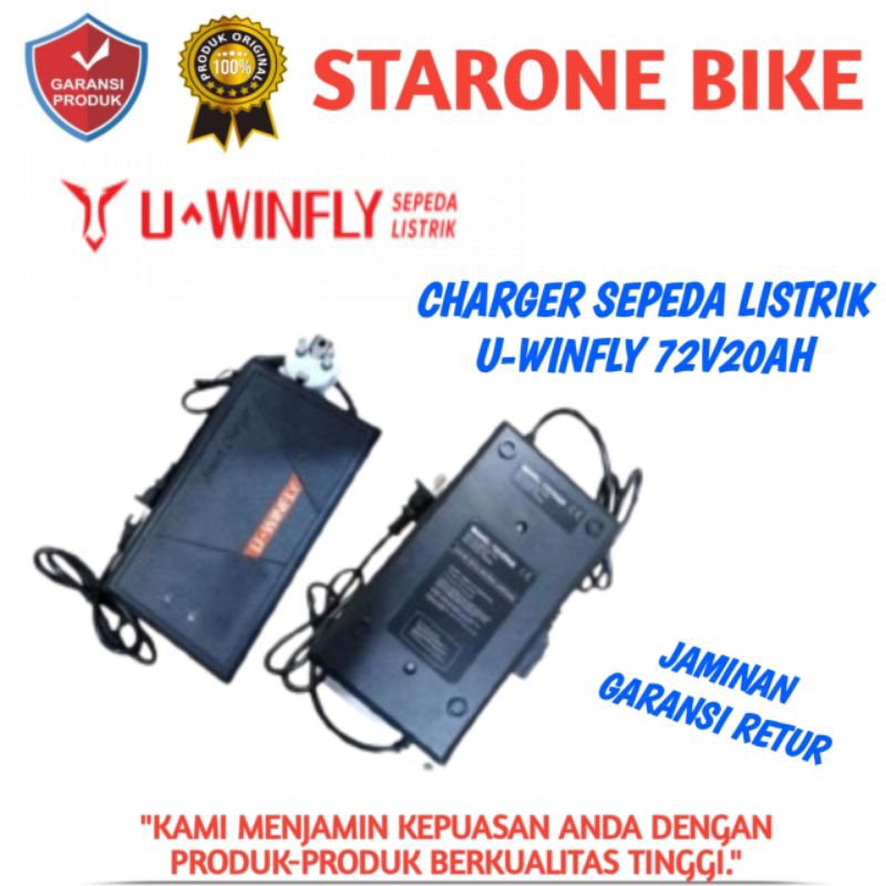 Charger U-Winfly Baterai Aki Sepeda Listrik Original 72V/20Ah