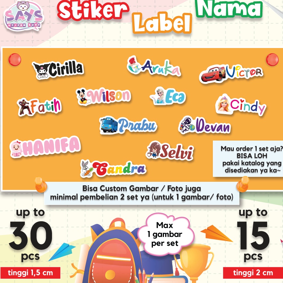 

Produk Keren STIKER NAMA ANAK MURAH WATERPROOF
