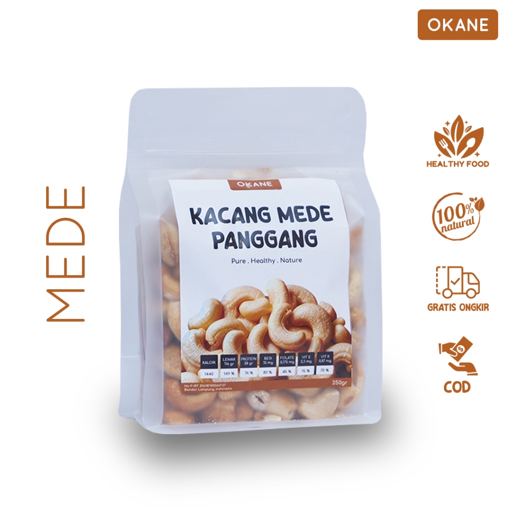 

Kacang Mede panggang Okane 250 gr / Kacang Mete Panggang / Roasted Cashew