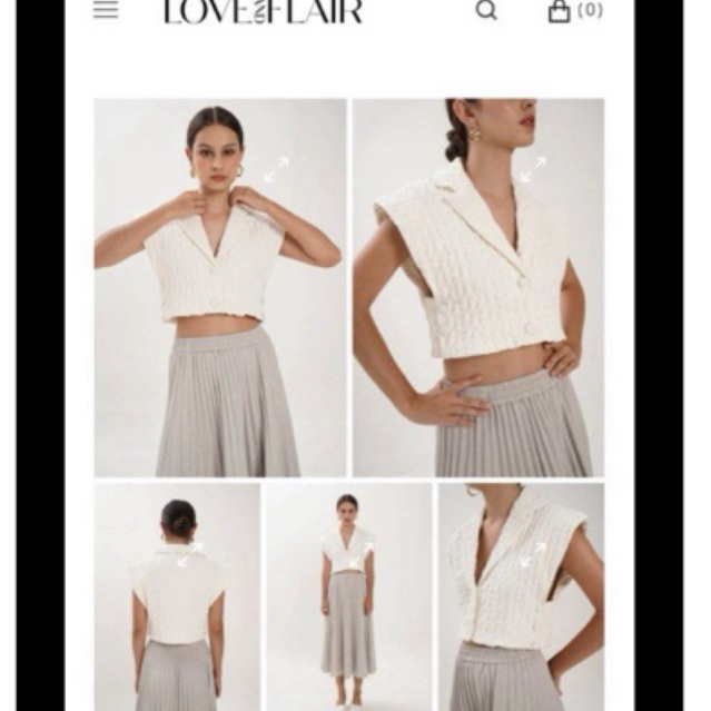 love and flair crop top white