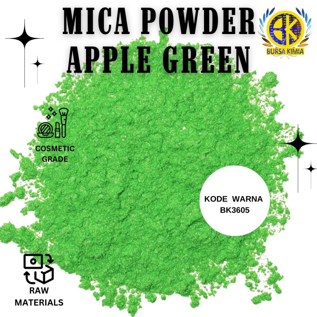 

Bubuk Mika Apple Green 1KG / Mica Powder 1KG Warna Hijau Apel Pewarna Kosmetik DIY