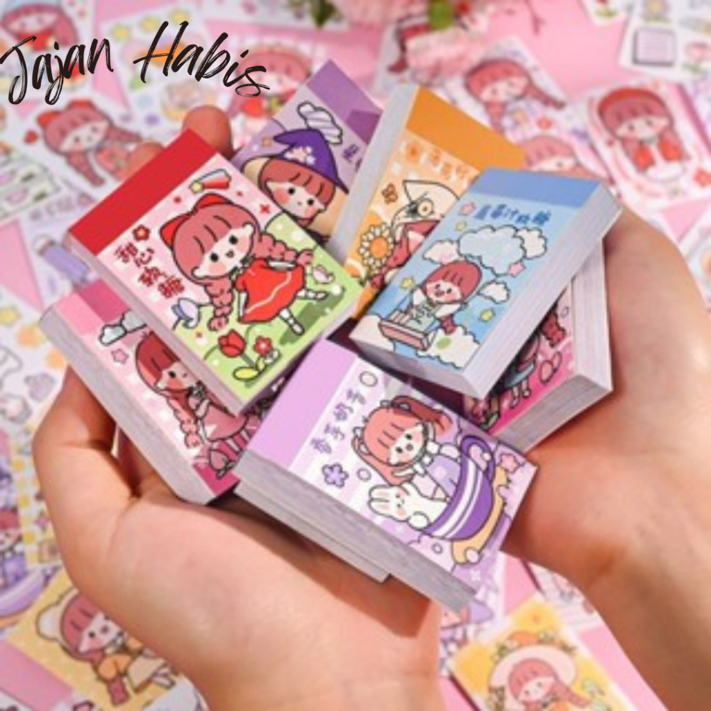 

JABIS Lucu Buku Diary DIY Jurnal Planner Dekorasi Scrapbooking Alat Tulis Sekolah 24Lembar Stiker Buku Momo Mini 24 Lembar Sticker Note Book Washi Karakter