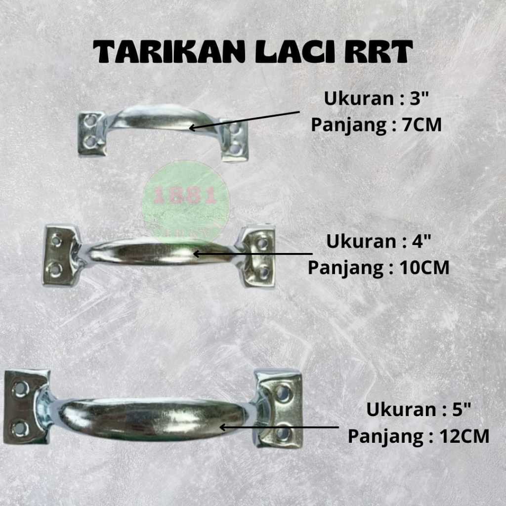 (12 PCS )TARIKAN LACI RRT CHROME / HANDLE TARIKAN LACI LEMARI JENDELA PER SET
