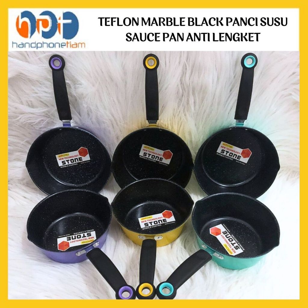 Teflon Marble Black Panci Susu /Sauce Pan/Wajan Induksi/ Cocok Untuk Merebus Mie Memasak Sayur/Anti 