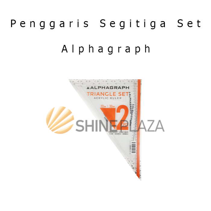 Penggaris Segitiga Set Arsitek Teknik Alphagraph 22cm - 33cm Ruler Set 22 33