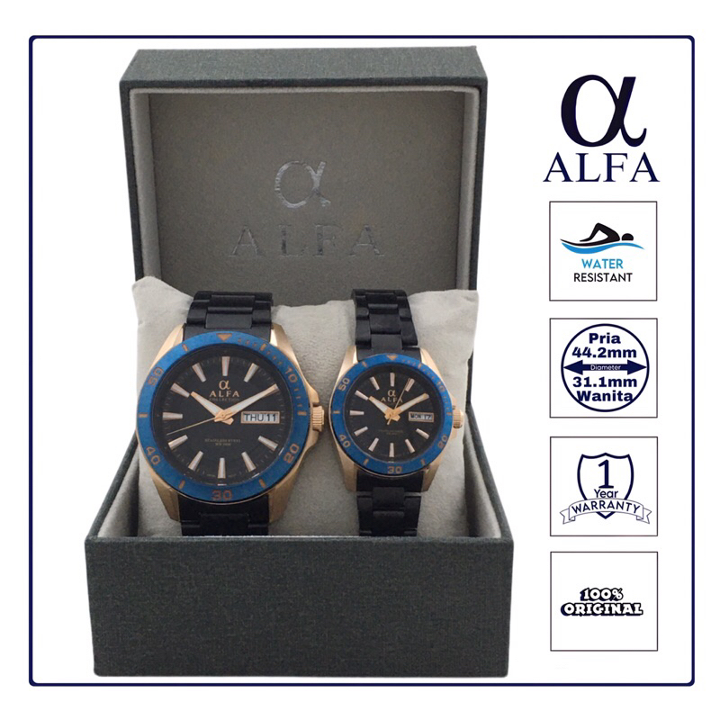ALFA Jam Tangan Couple All Stainless Steel Tahan Air 99106 Original