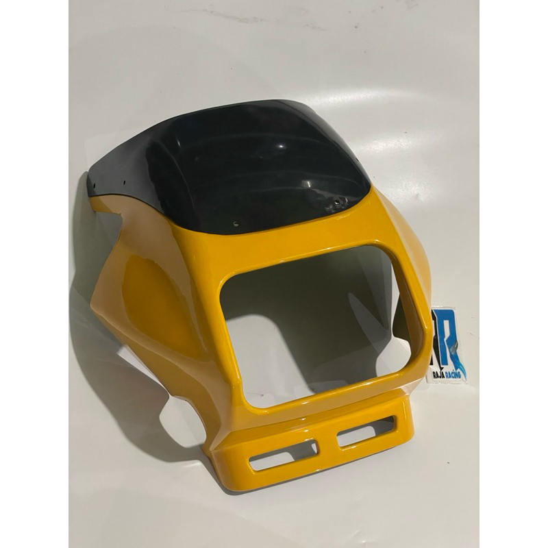 batok rxz - batok depan dan visor rxz mile. tatok. krodong dpn yamaha rx z lama warna kuning