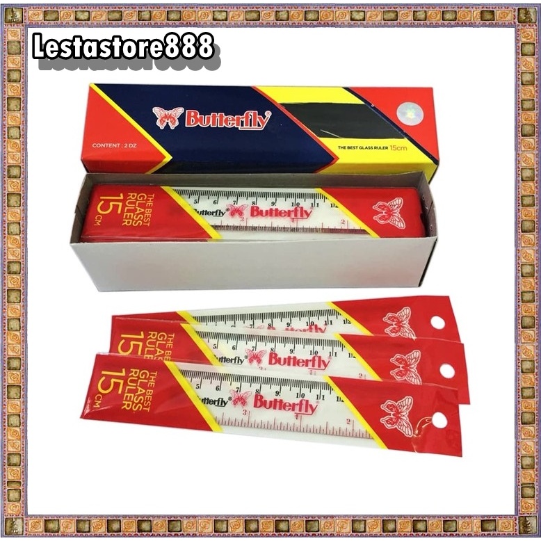 

(1pcs) Penggaris/Pengaris/Mistar/Ruler Plastic Butterfly 15 cm A012