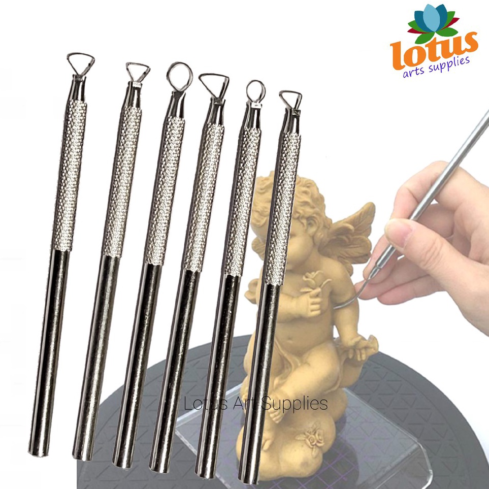 

Aluminum Modelling Sculpture Pottery Clay Tools Set 6 Alat Ukir Cukil Pahat
