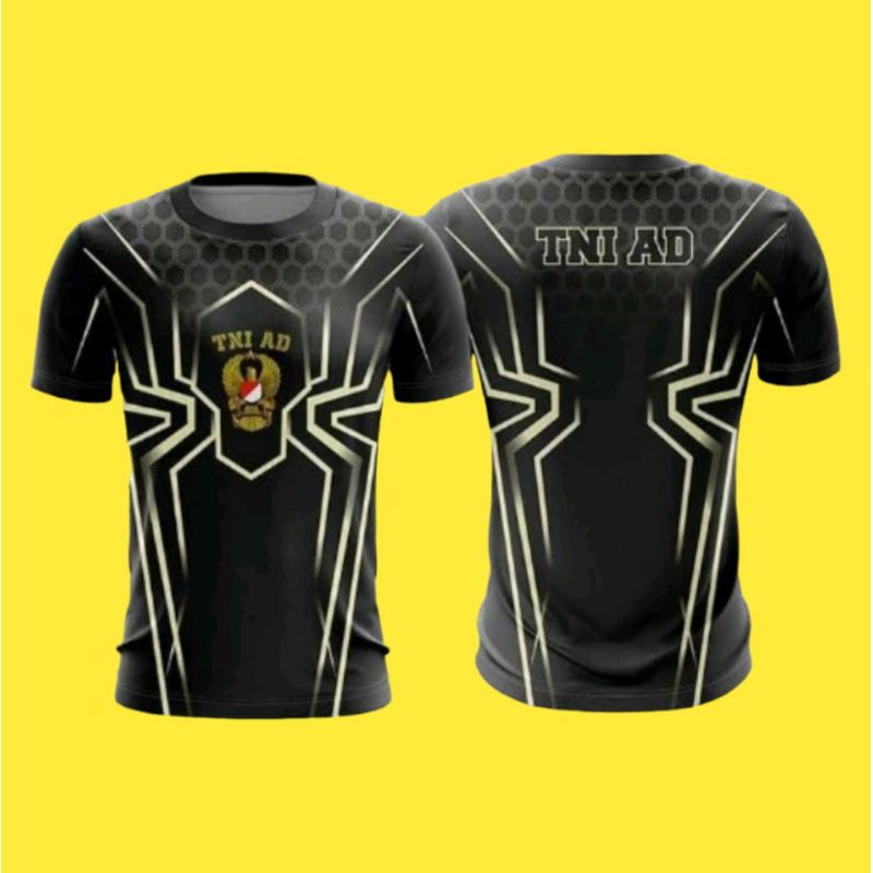 Kaos Pria/Jersy Olah Raga/TNI AD Loreng Spider Hitam