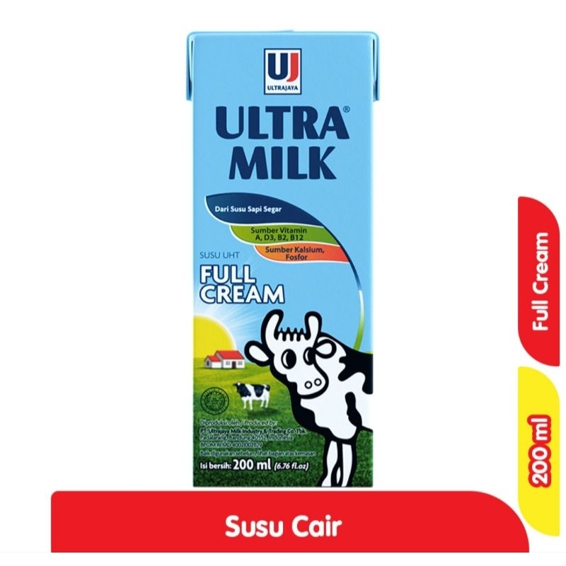 

Ultra Milk Susu Cair Rasa Full Cream 200ml (1pcs)