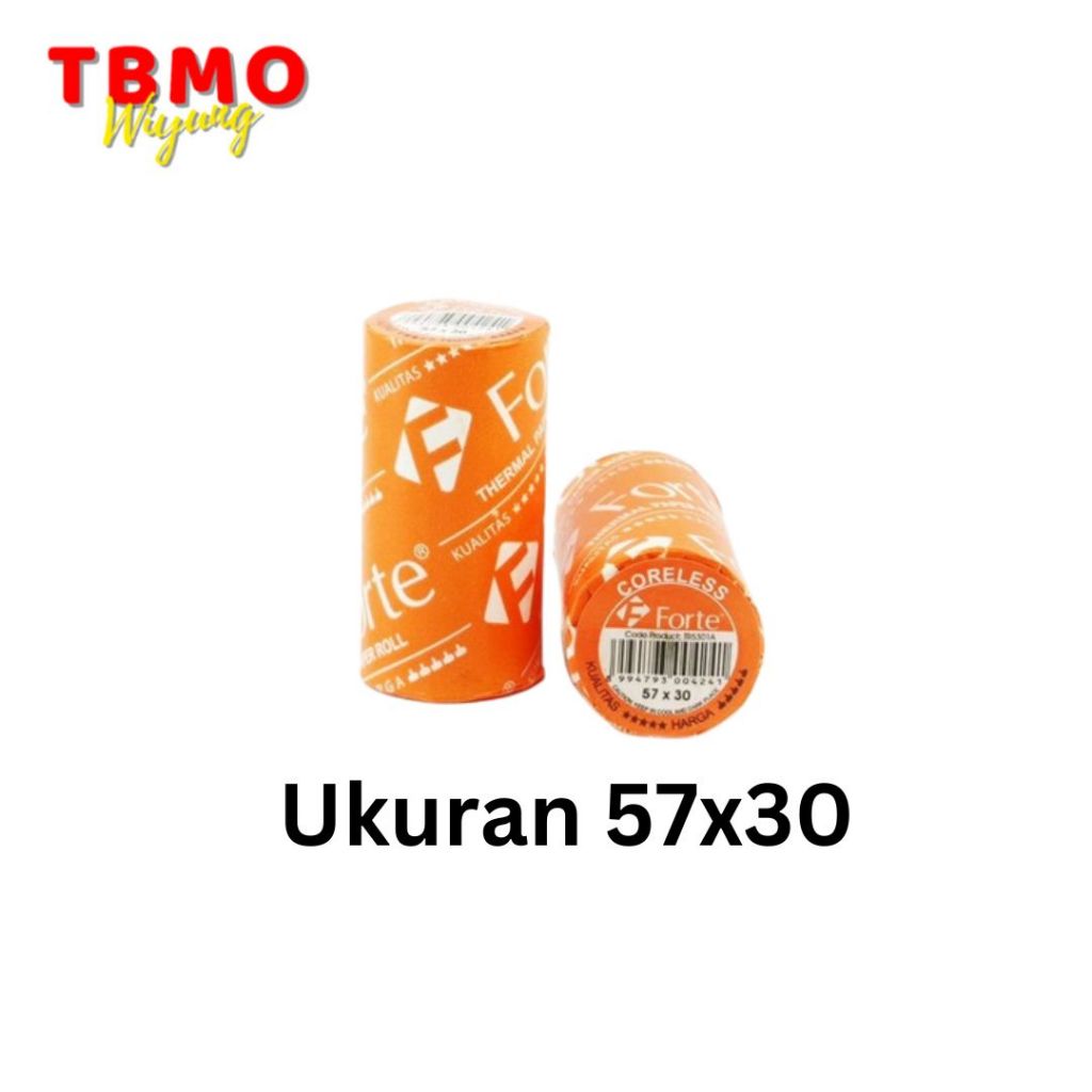 

Tbmo Thermal Struck Roll Ekonomis Tanpa Core 57X30 Forte / Kertas Termal