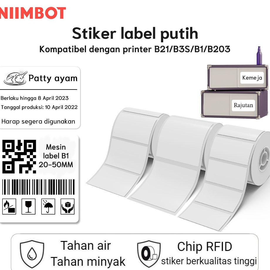 

Stok Banyak NIIMBOT B21B1B3S Kes Stiker Label Termal Putih Lebar Pakaian Harga Komoditas Makanan