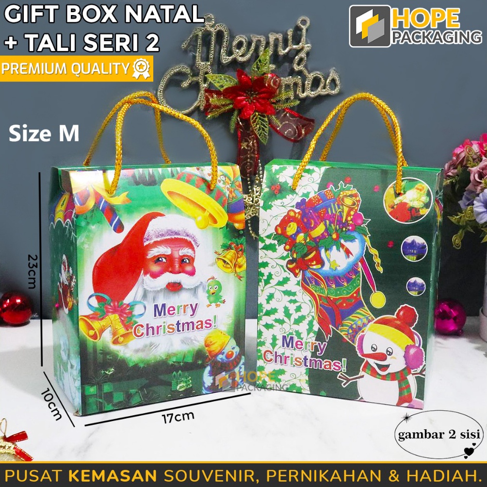 

HEBOH Gift Box Hampers Merry Christmas Size 23x17x1 cm Gift Box Natal Kotak Hadiah Natal Tali Box Kue Natal Kotak Kado Santa Box Hampers Parcel Natal Tas Jinjing Kue Toples Jar