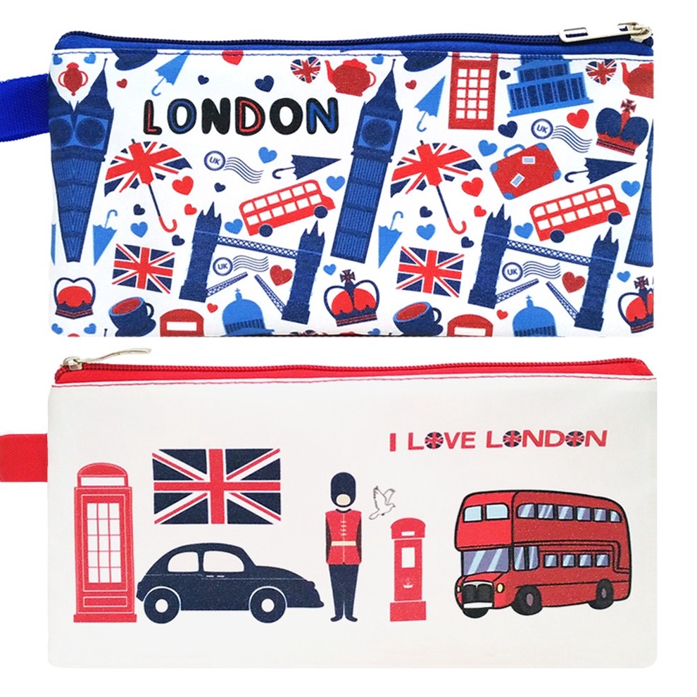 

HEBOH Mini Case LONDON MERAH Stationary Organizer Pencil Case Tempat Pensil Travelling Organizer
