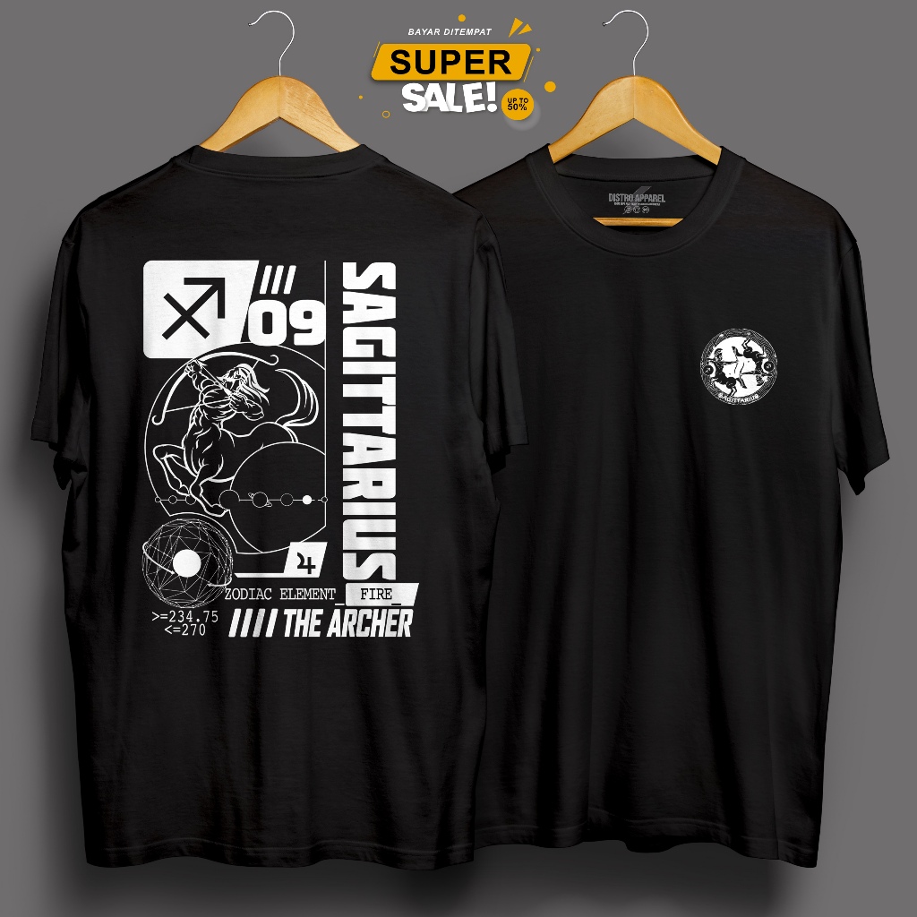 Tshirt Baju kaos ZODIAK SAGITARIUS♐kaos zodiak/kaos Sagitarius/kaos distro keren/kaos unisex pria-wa