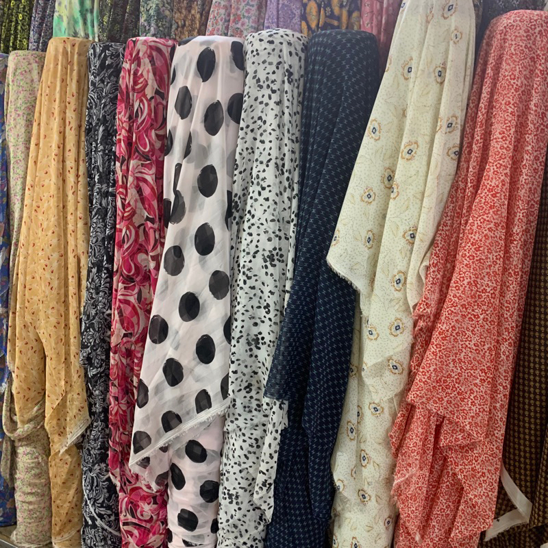 Kain ceruty babydoll motif | kain gamis | kain polos | kain sutra