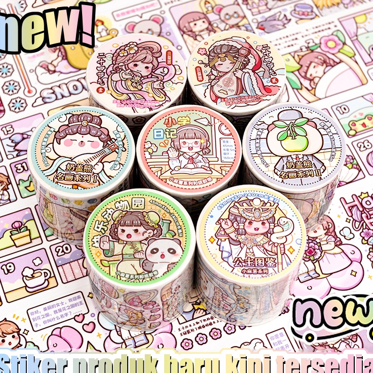 

Bestseller Sticker super panjang MOCHI KECIL 5cmroll pet tahan air lucu kartun siklus 16mm