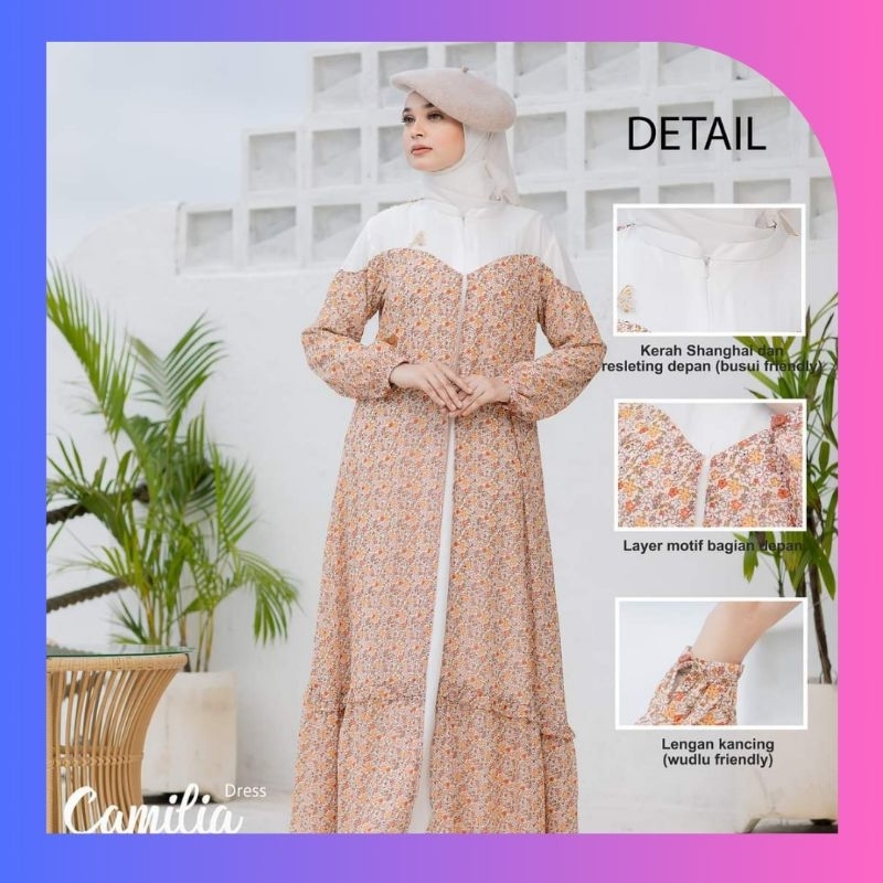 Camilia Dress By Ar Rafi Hijab Baju Gamis Wanita Terbaru Kekinian Arrafi Motif