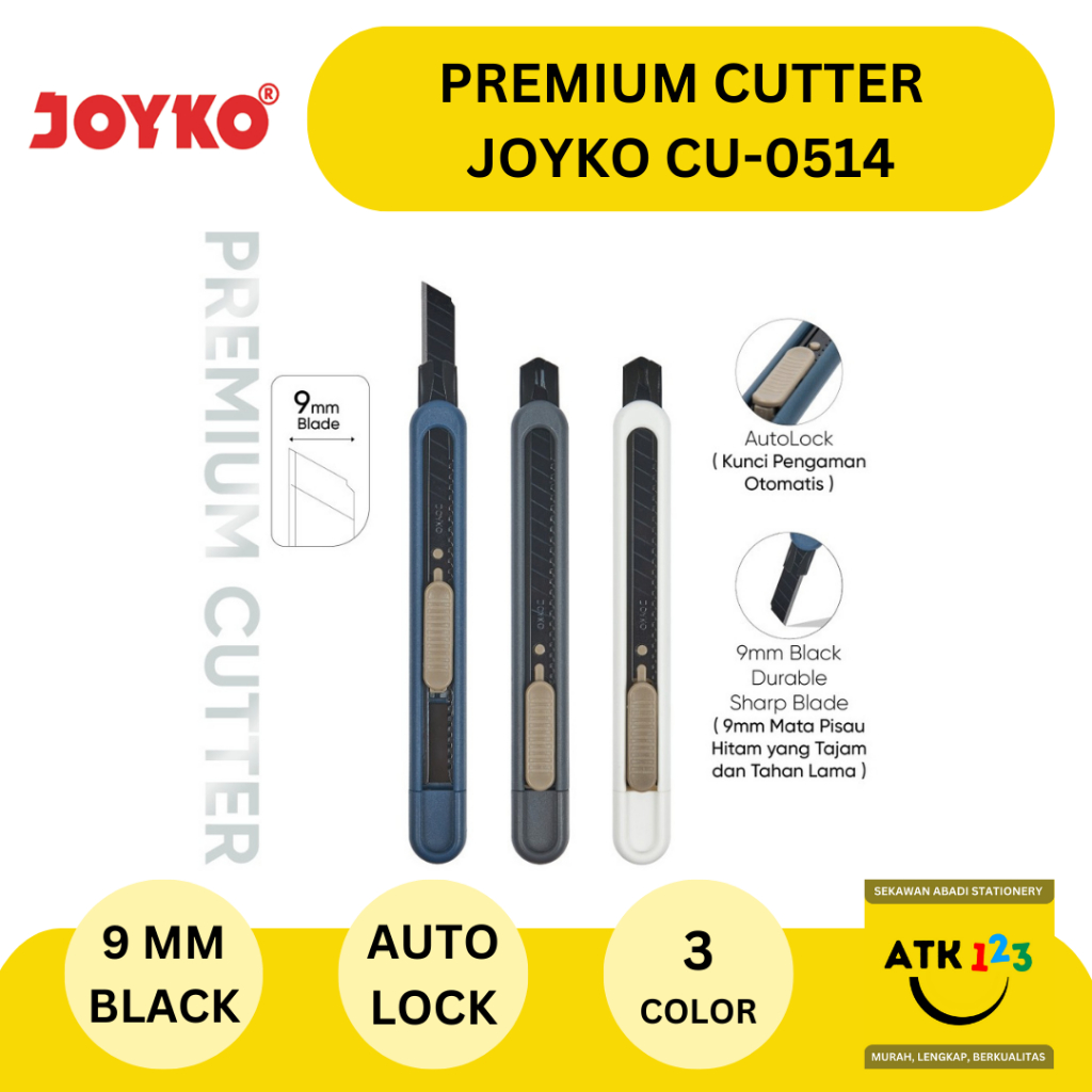 

Cutter Pisau Pemotong Premium Joyko CU-0514 Premium Colors