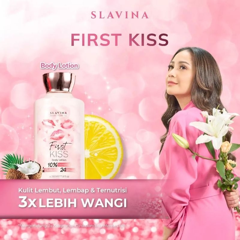 [GET1GIFT] SLAVINA Body Lotion & Shower Gel First Kiss Beauty Inside You by Nagita Slavina BPOM