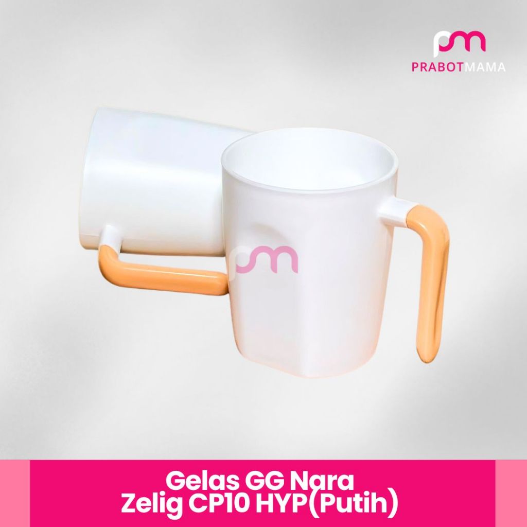 Gelas Aesthetic Putih - PRABOTMAMA/ Gelas Estetik GG Nara Putih/ Gelas Warna Pastel/ Mug Estetik