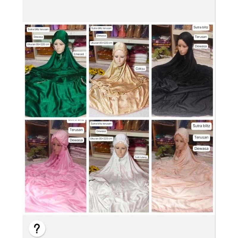 Mukena Sutra Blitz renda kecil terusan BISA COD
