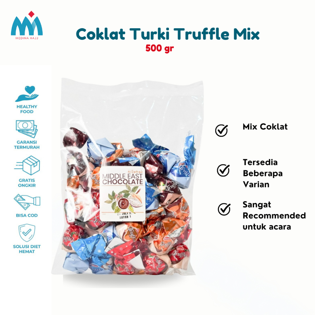 

Coklat Truffle Mix 500 Gram - Oleh Oleh Haji Umroh
