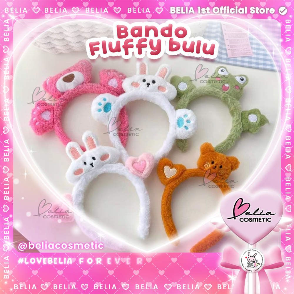 ❤ BELIA ❤ Bando Boneka Fluffy | Bandana Headband Lucu Karakter Anak |  Aksesoris Rambut BACC