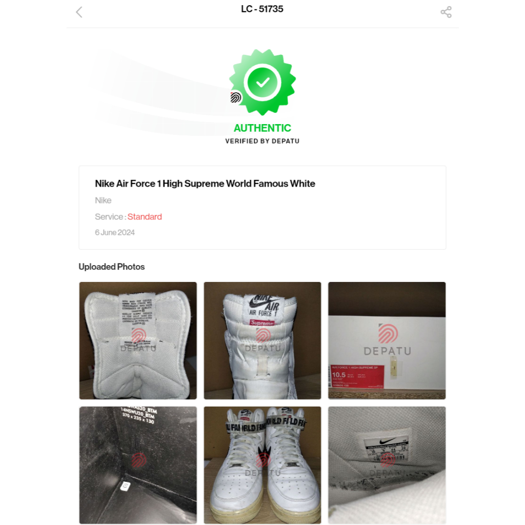 Nike Air Force 1 High Supreme World Famous White