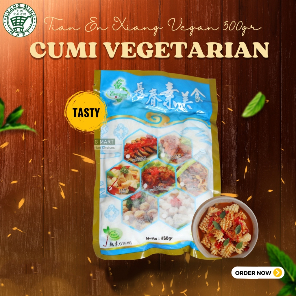 

Cumi Tian En Xiang Vegan 500gr / Cumi Vegetarian / Vegan Squid