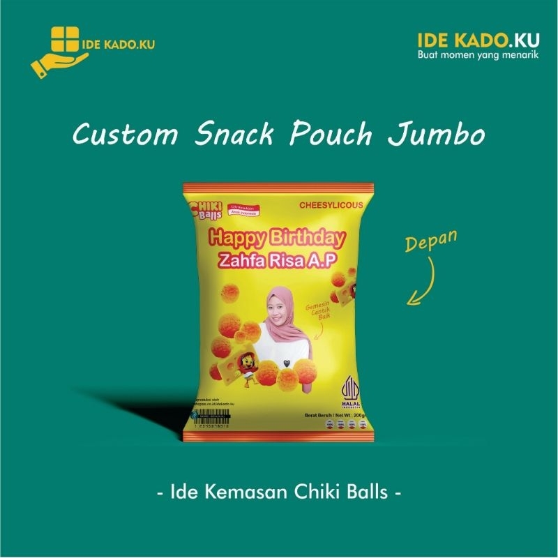 

(1 HARI JADI) SNACK POUCH CIKI JUMBO / SNACK KADO UNIK / KADO SIDANG / VALENTINE SNACK