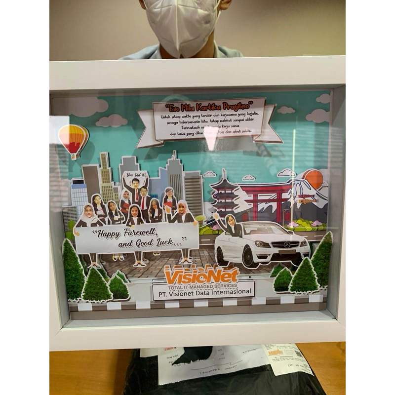 [ A3 JUMBO ] Hadiah Gift Unik Untuk Kenangan Farewell Teman Kerja Scrapframe Foto Pop Up 3D size 30x