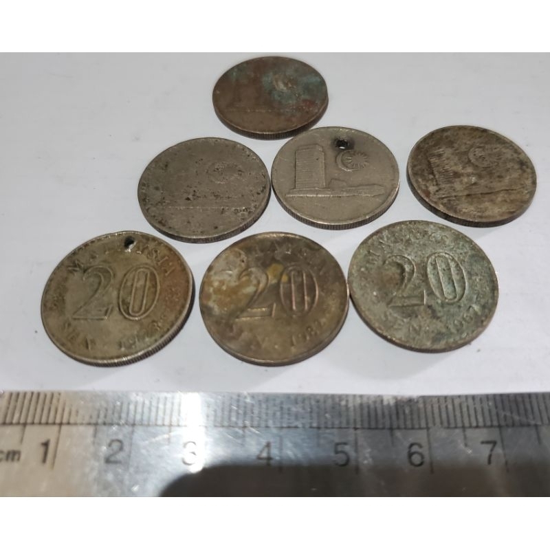 1 keping 20 cent malaysia u koleksi asli kuno pajangan dipigura di album