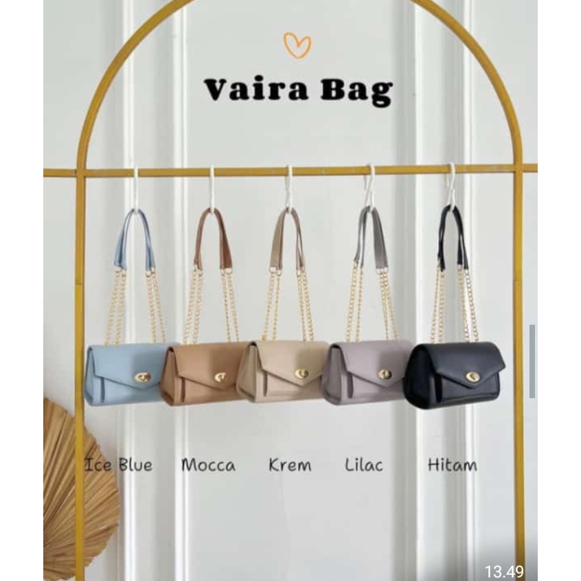 Tas jalan kulit Vaira lilac & mocca