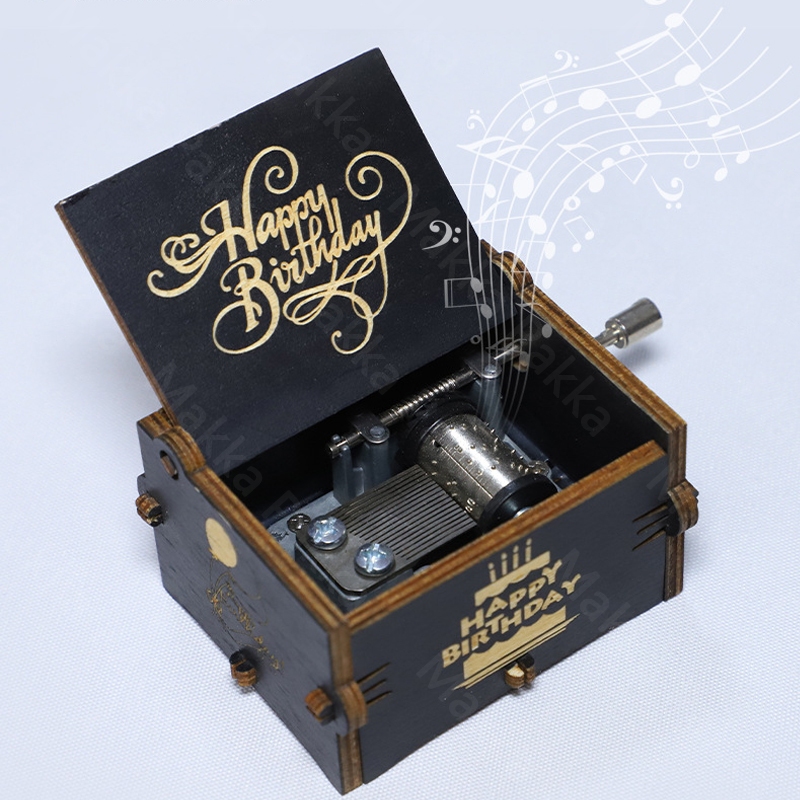 Terbaru Kotak Musik Kayu Wooden Music Box Vintage Diputar Manual Kotak Musik Kayu Wooden Music Box V