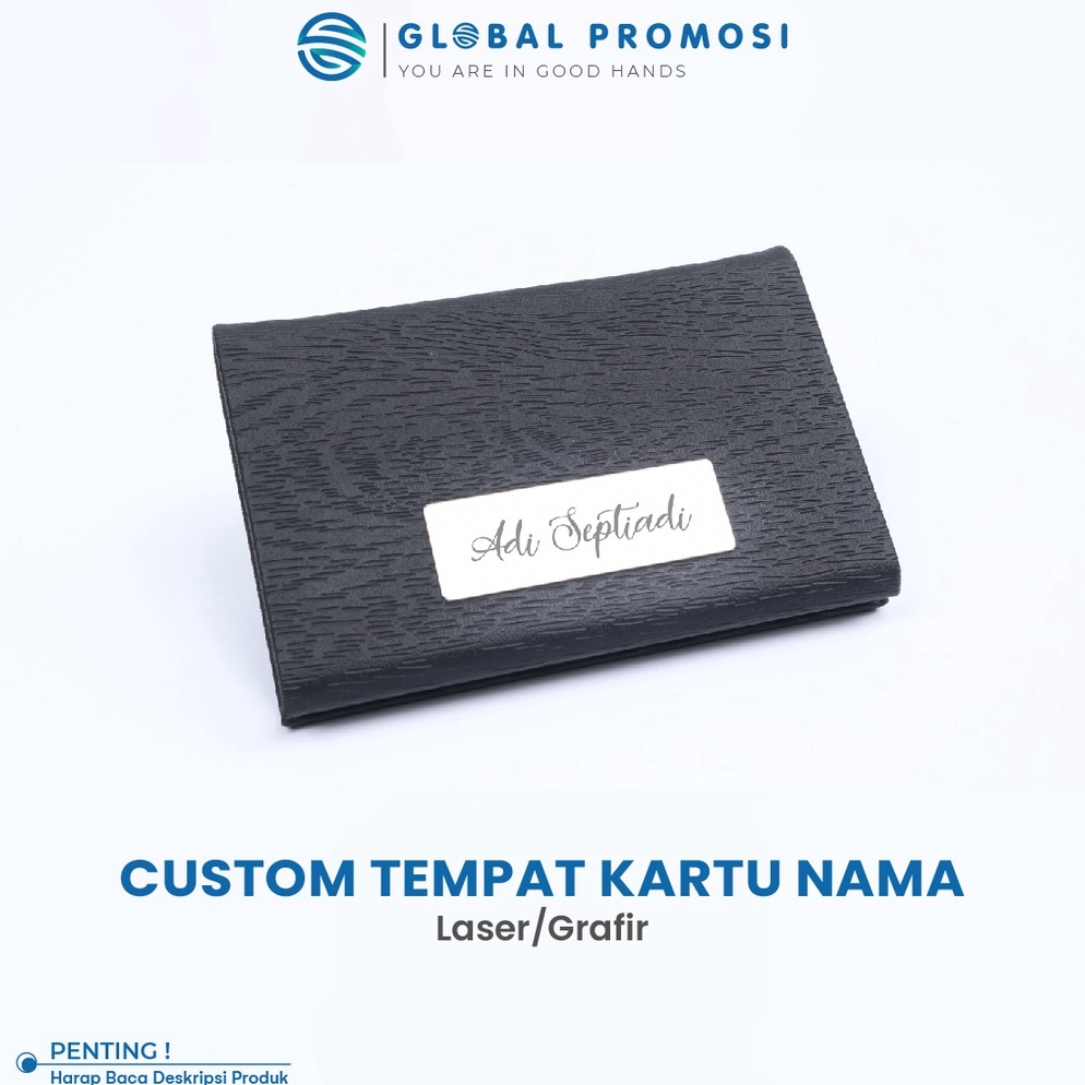 

KODE H28X Custom Tempat Kartu Nama Name Card Holder Stainless Laser Grafir NamaLogo Branding Promosi Perusahaan