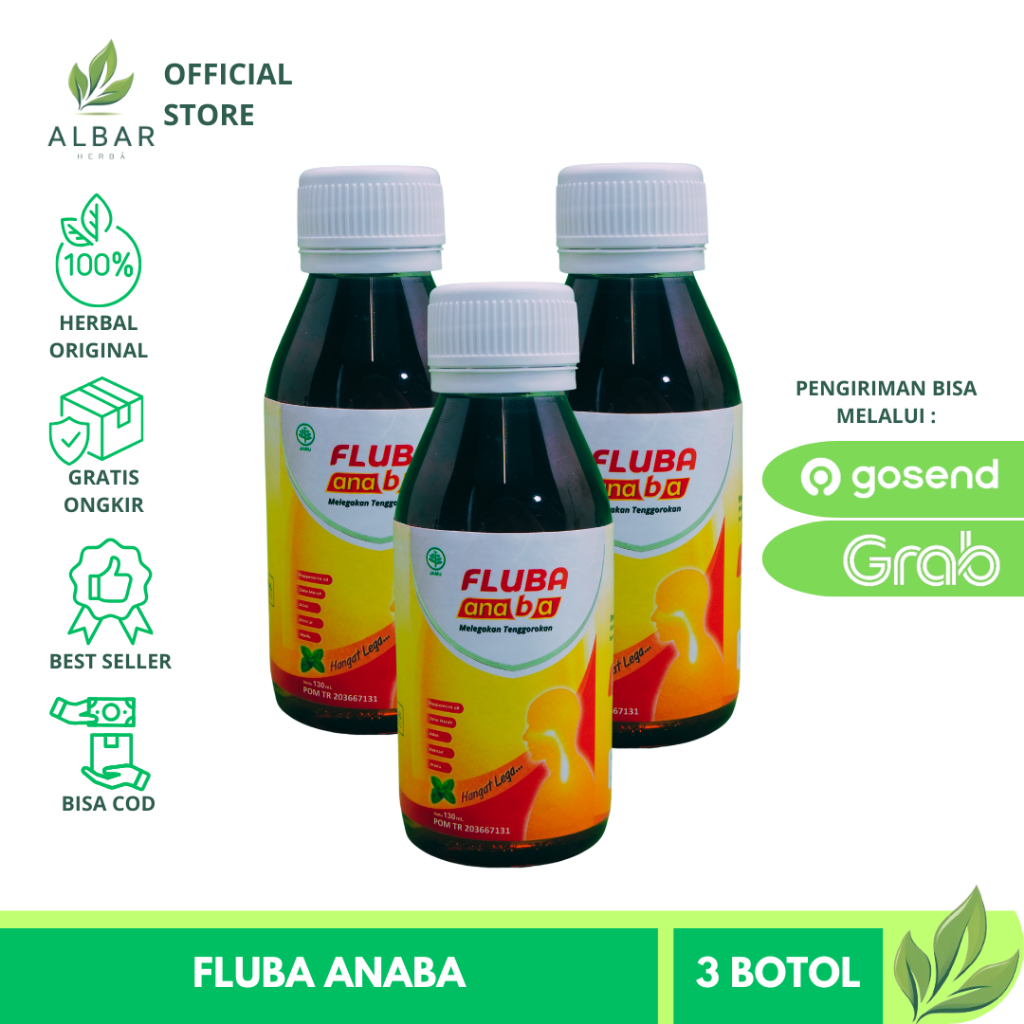 

Fluba Anaba Madu Herbal 3 Botol Obat Flu Batuk Anak Dewasa 100% Original