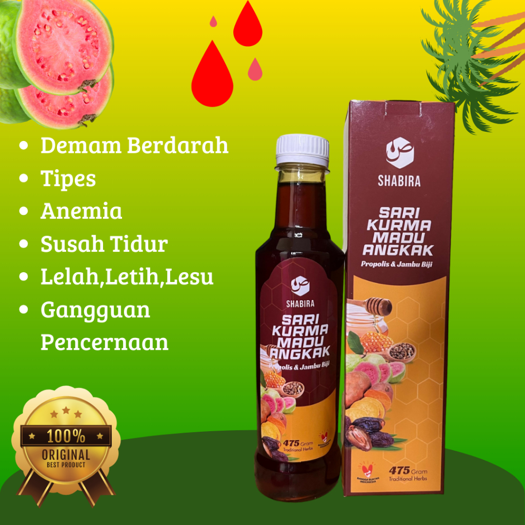 

RK60 Shabira Sari Kurma Madu Angkak Propolis Jambu Biji 475gram - Herbal DBD Trombosit dan Types