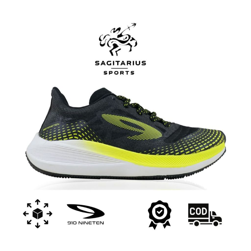 910 SEPATU LARI HAZE 1.5 - HITAM/HIJAU NEON/PUTIH