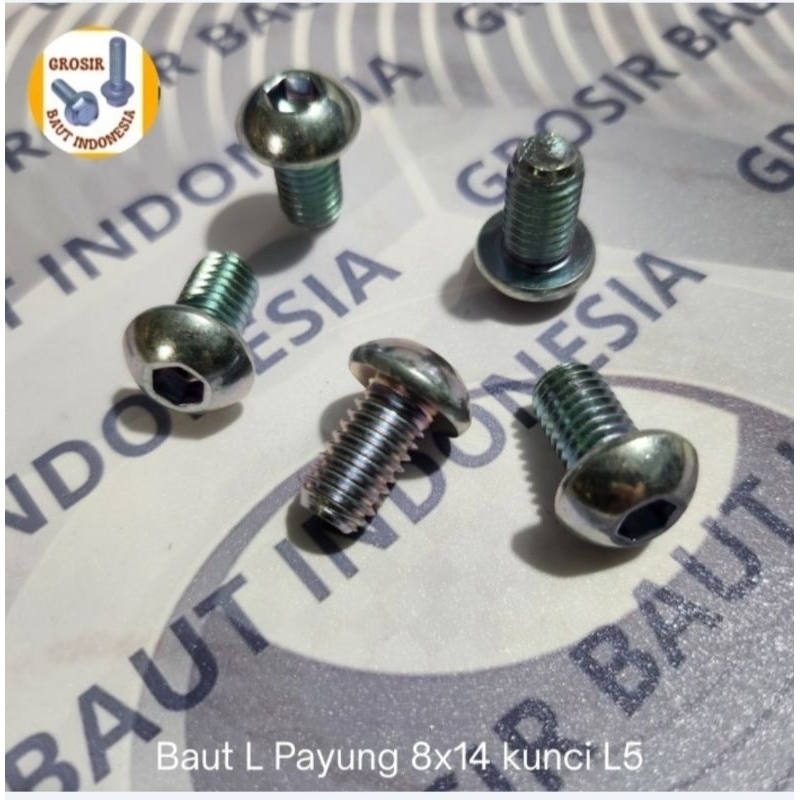 Baut L Button / L Payung 8x14 Kunci L 5 (paket 5pcs)