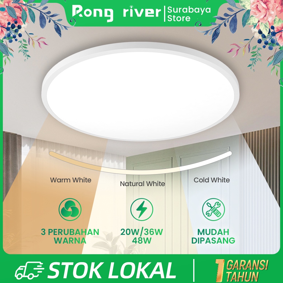 KODE A14B Surabaya 3Warna 48W 36W 2W Lampu Plafon MinimalisLampu LED KamarLampu DownlightLampu Plafo