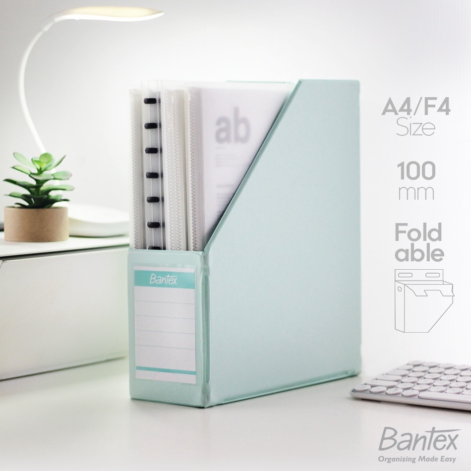 

KODE L65A Bantex Box File Magazine File A4 F4 Folio 1 mm Cool Aqua