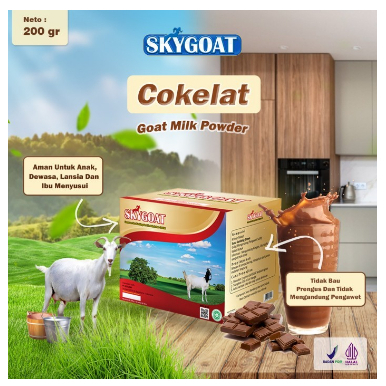 

Susu Kambing Etawa Bubuk Rasa Coklat SKYGOAT | Susu bubuk Kambing Etawa SKYGOAT 1 Box Isi 10 Sachet