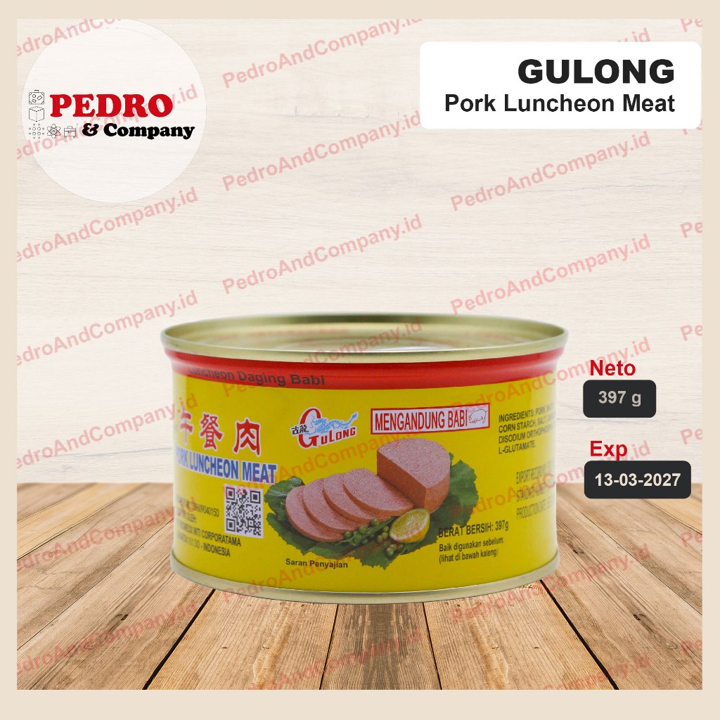 

Gulong pork luncheon meat 397 gram - daging kaleng babi