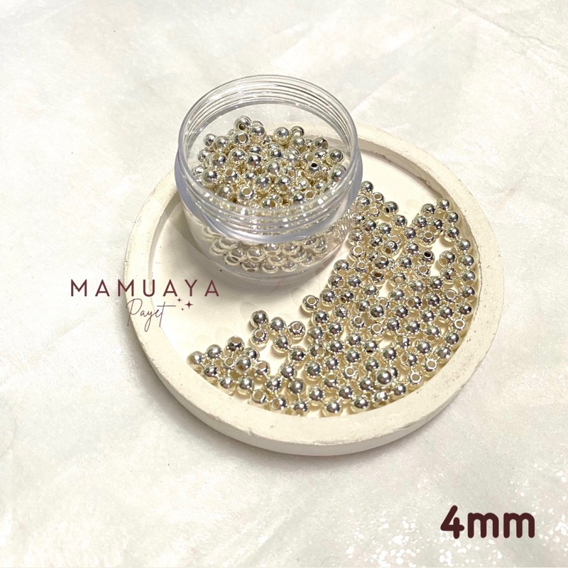 Mutiara Silver Metalik 4mm 12 Gram / Payet Mutiara / Payet Jepang KW / Payet Mutiara Silver Ukuran 4